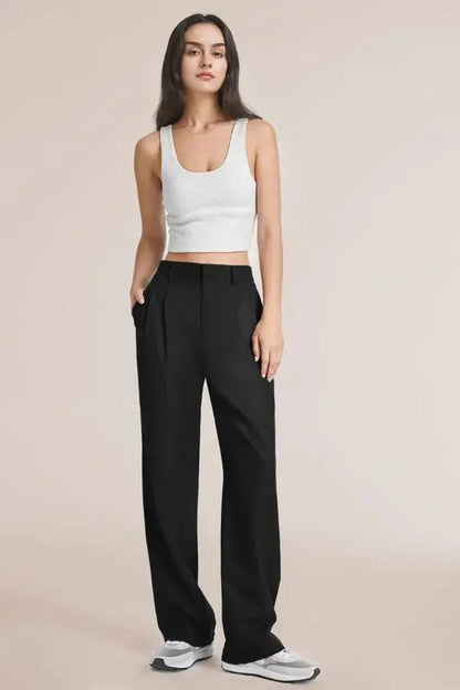 Women Work Trousers Wide Fit