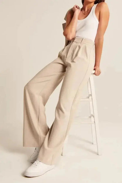 Women Work Trousers Wide Fit
