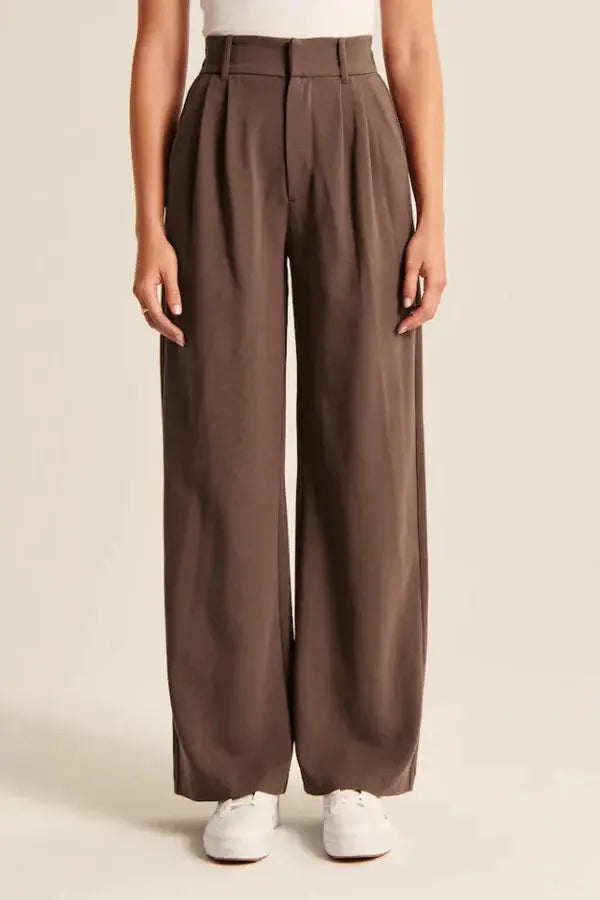 Women Work Trousers Wide Fit