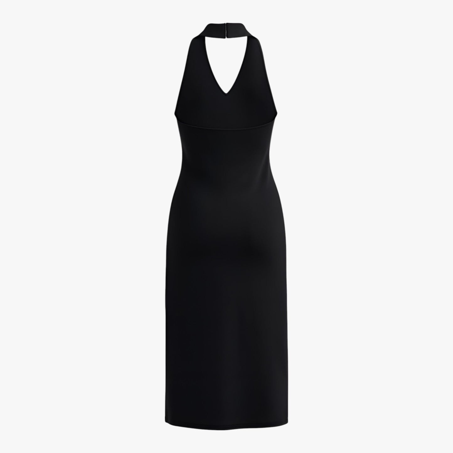 Nocturne Halter Neck Midi Dress | Open Back Sheath Slim Fit Eveningwear