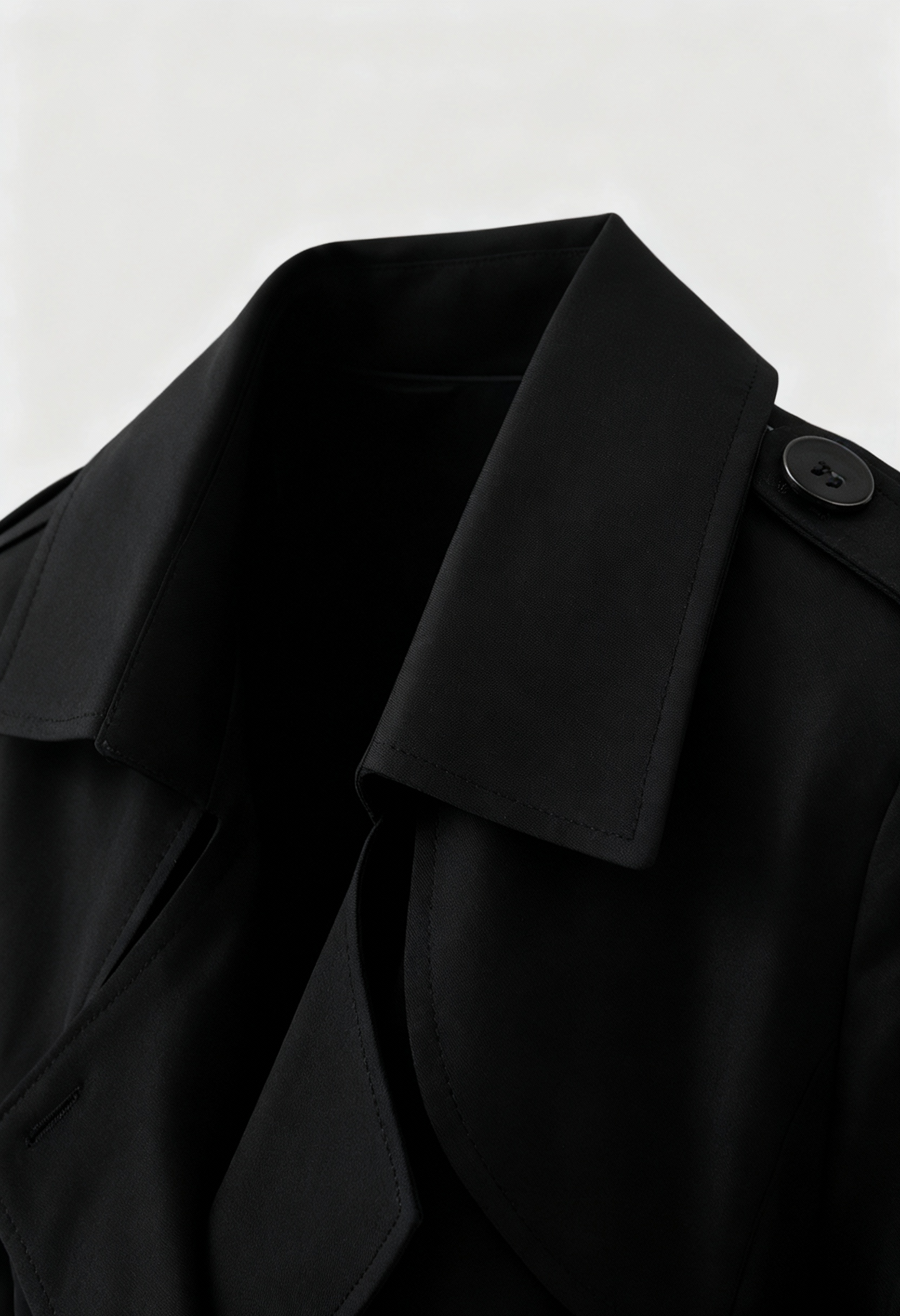 Mid Length Trench Coat | Belted Waist, Double Breasted Front, Slim Fit