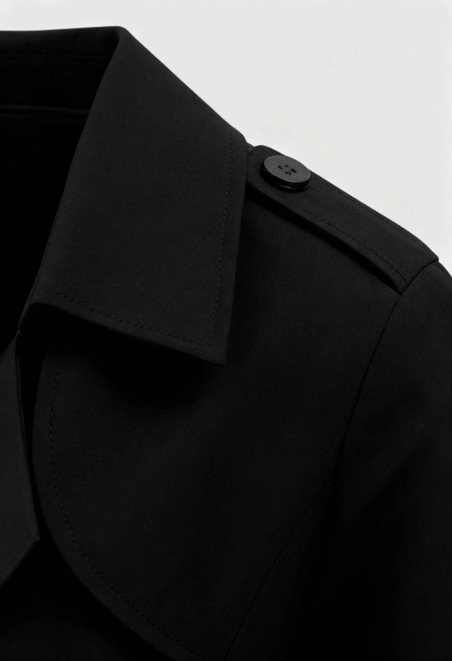 Mid Length Trench Coat | Belted Waist, Double Breasted Front, Slim Fit