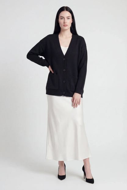 Knit V-Neck Cardigan | Button Front Long Sleeve Regular Fit
