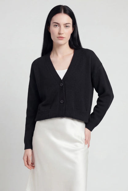 Knit V-Neck Cardigan | Button Front Long Sleeve Regular Fit
