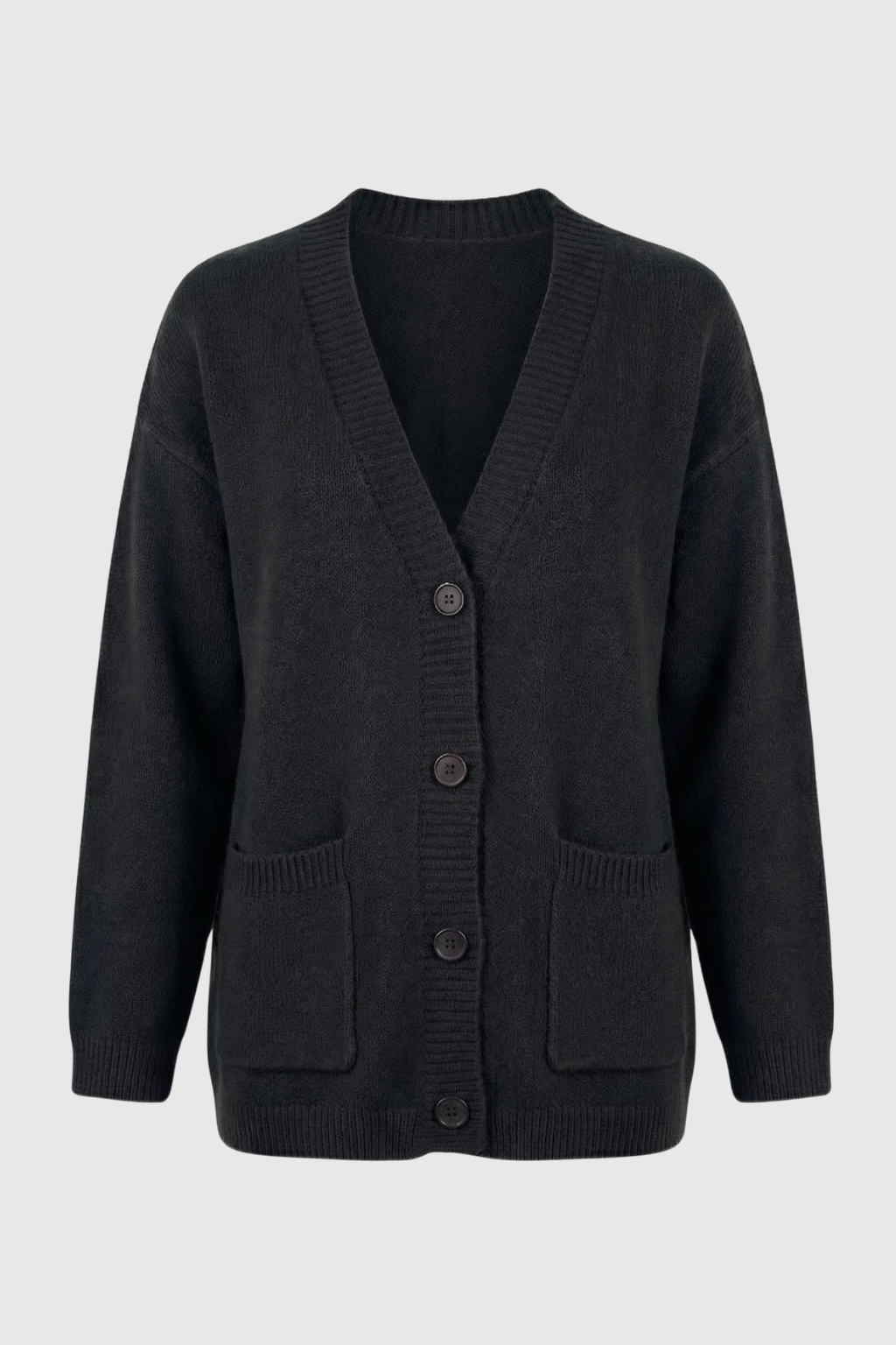 Knit V-Neck Cardigan | Button Front Long Sleeve Regular Fit