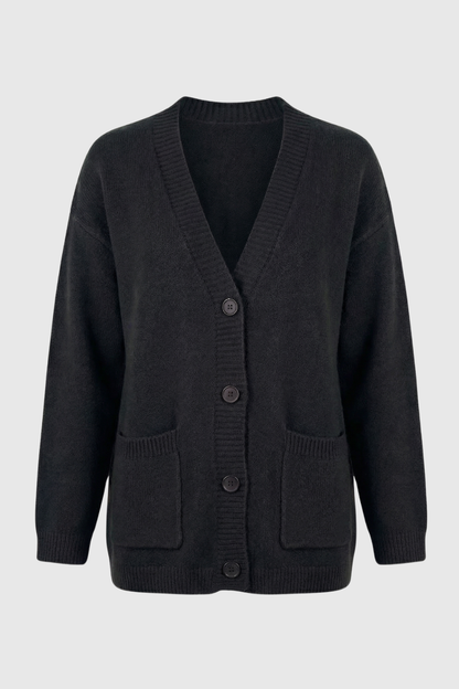 Knit V-Neck Cardigan | Button Front Long Sleeve Regular Fit