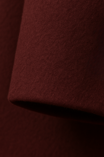 Long Double-Breasted Overcoat | Turn-Down Collar | Three-Quarter Sleeve