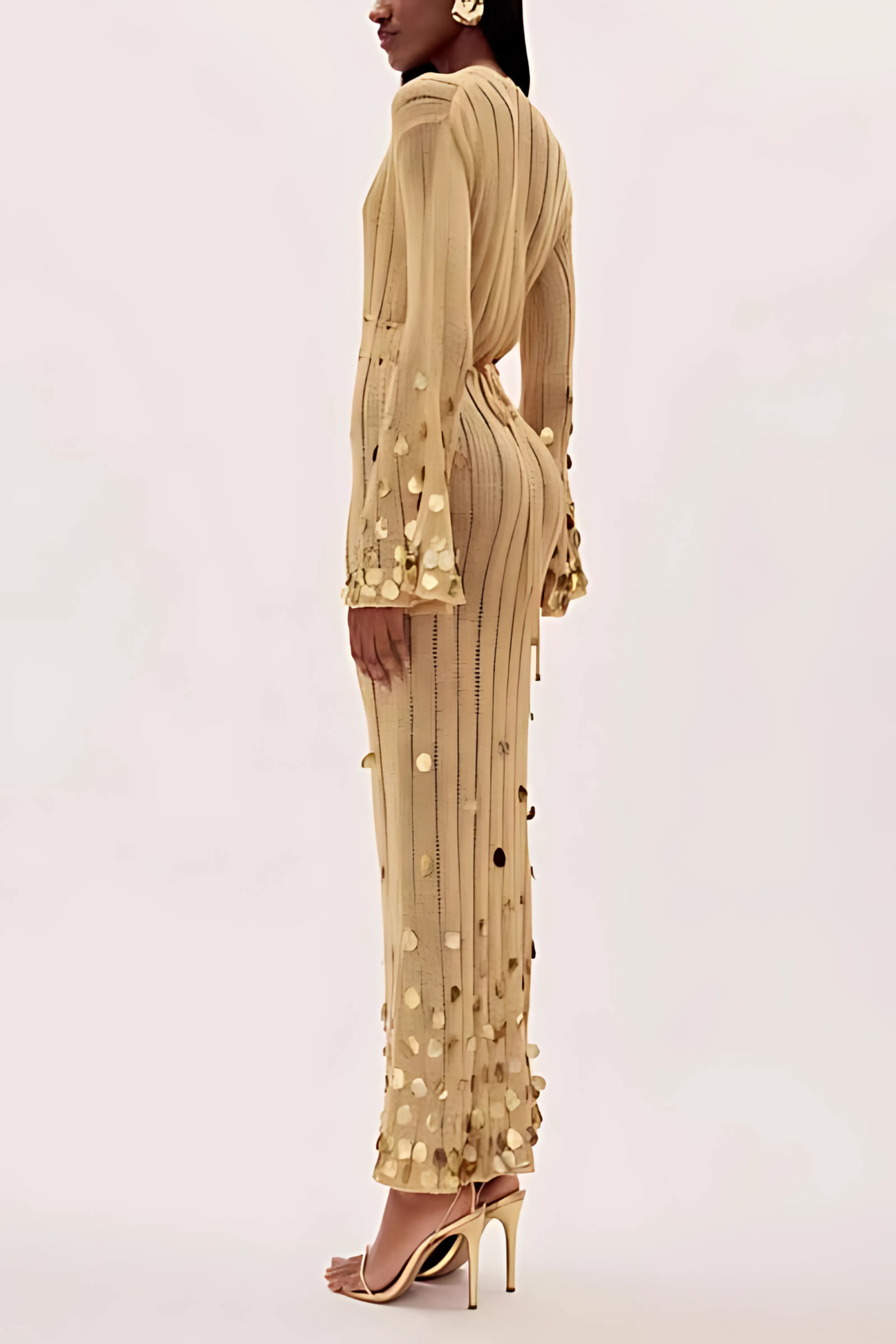 Dolly Gold Knit Maxi Dress