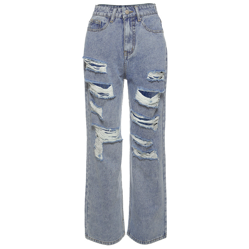 Julia Fashion - Distressed women's Ripped Denim jeans