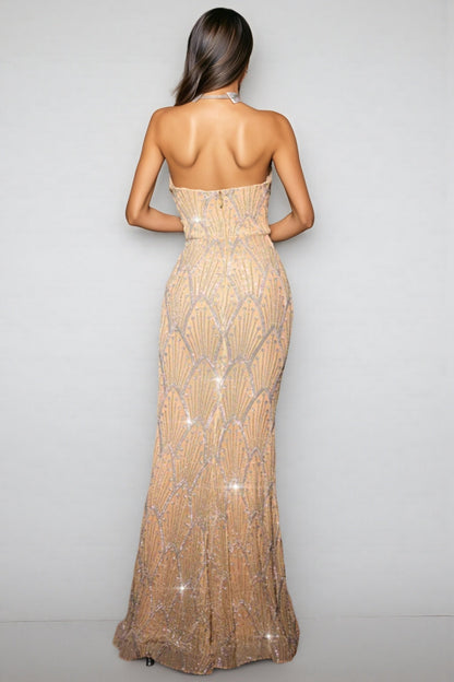 Harva Strapless Pearl Maxi Dress