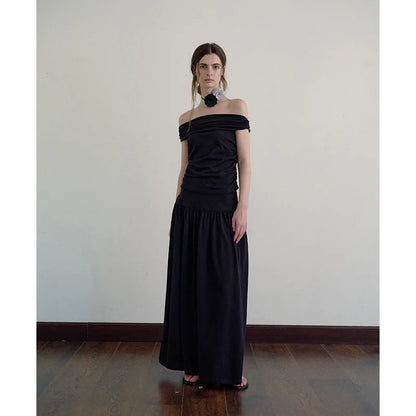DressBetty - Solid Color Draping Knitted Pleated Skirt