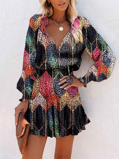Leisure Ruffle Short Dress