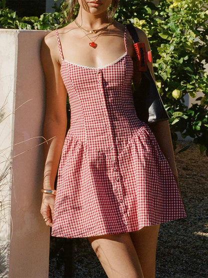 Plaid Sweetheart Mini Dress