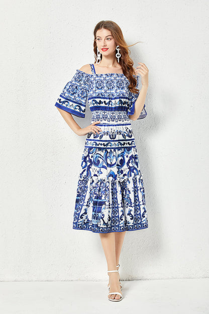 Women’s Floral Print A-Line Midi Dress – Perfect for Summer