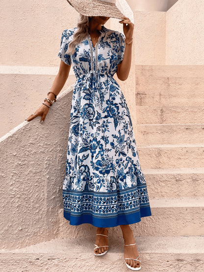 Picking Petals Floral Short Sleeve Maxi Dress