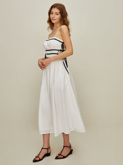 Casual Side-Tie Midi Dress