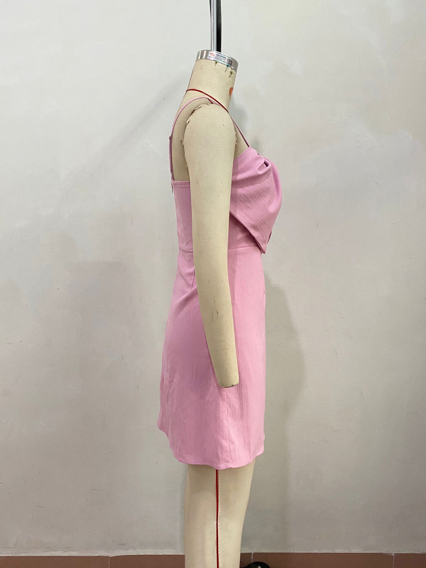 Mini Dresses Pink Sleeveless Bows Short Dress