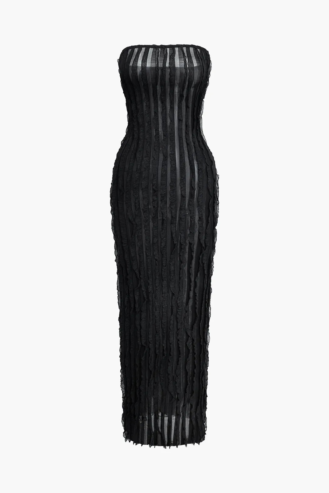 Calista Textured Strapless Maxi Dress