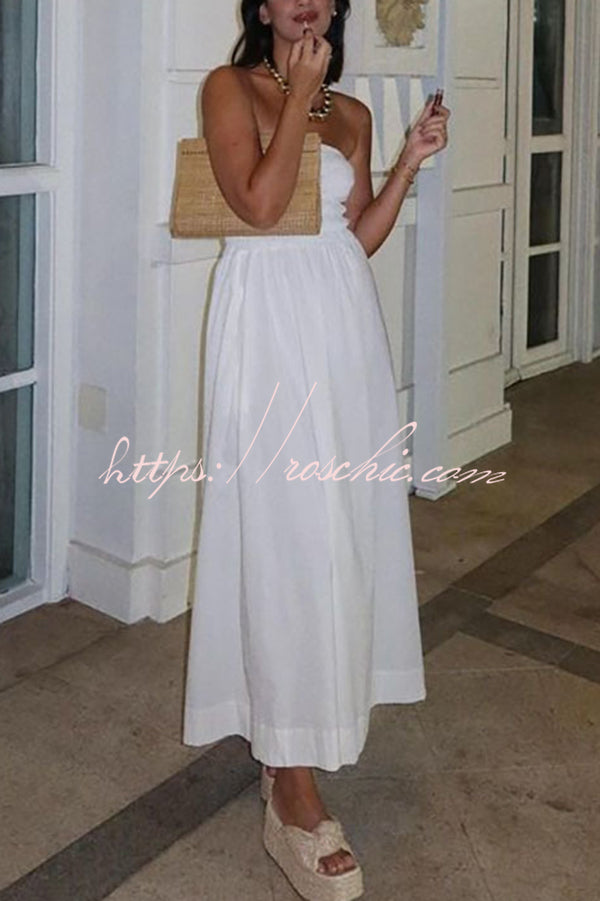 Retro Revival Sleeveless Off-shoulder Elastic Pleated Maxi Dress