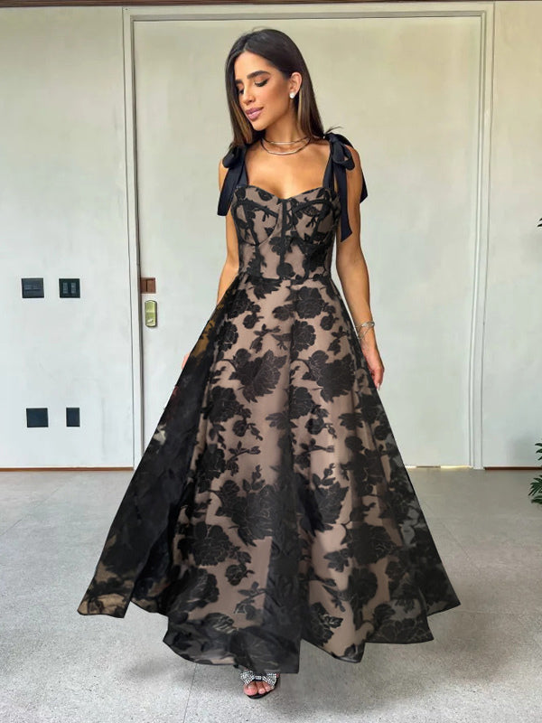 A-Line Dress Sweetheart Neckline Sleeveless Party Prom Maxi Dresses