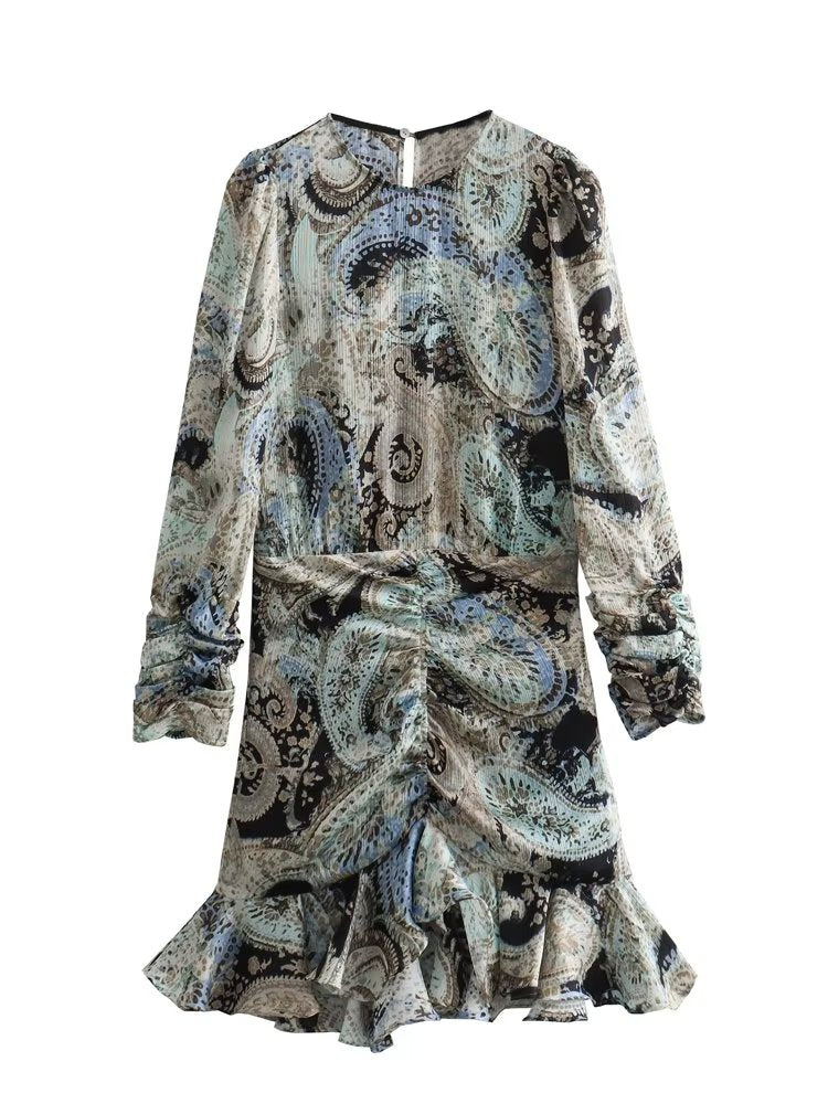 Paisley Print Mini Dress
