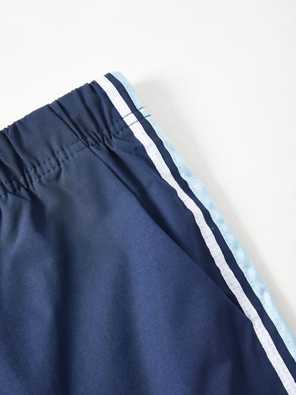 Vintage Contrast Striped Straight Leg Pants