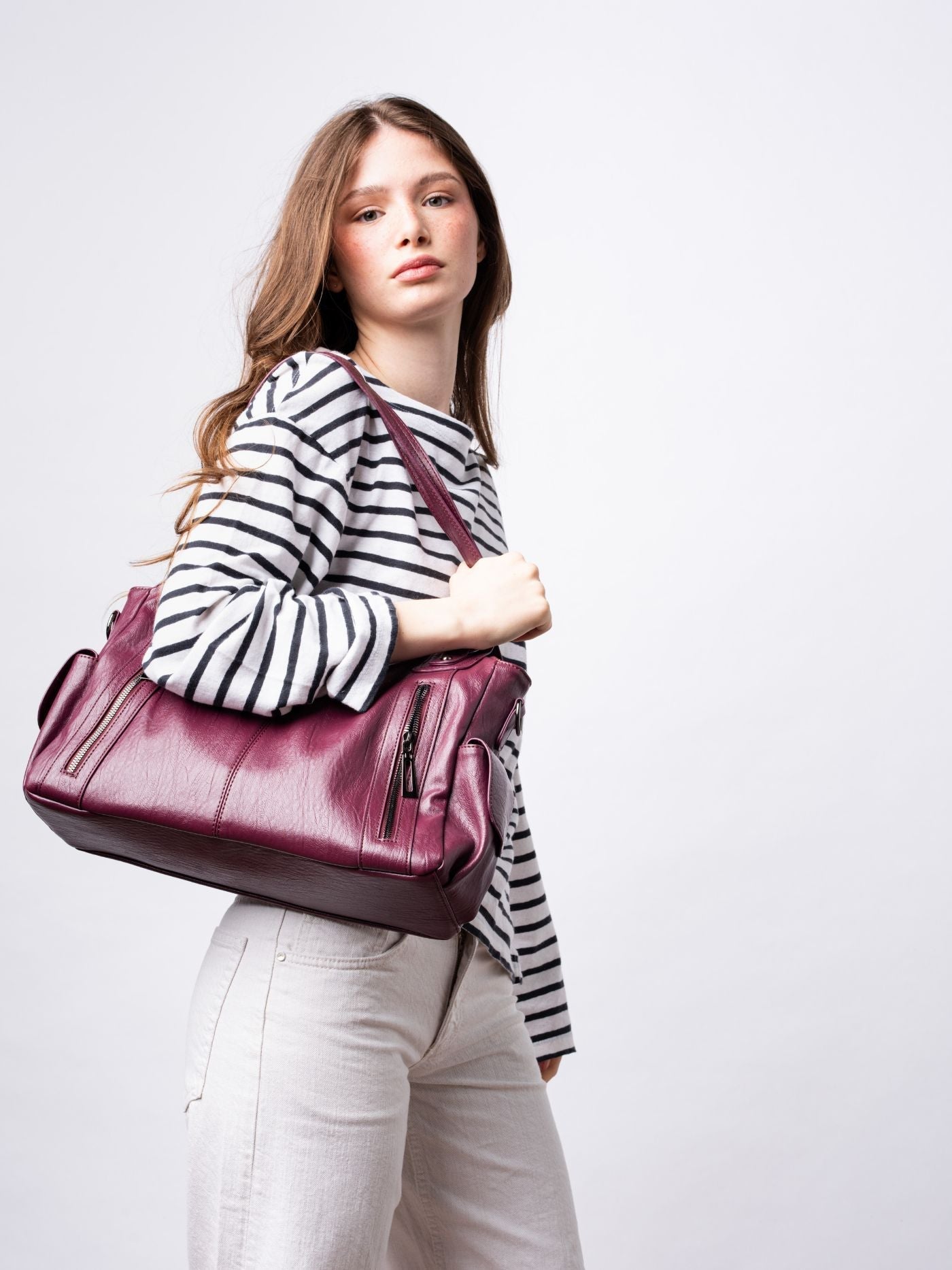 | Multi-Pocket Shoulder Bag, Adjustable Strap