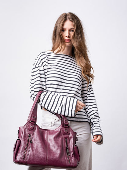 | Multi-Pocket Shoulder Bag, Adjustable Strap