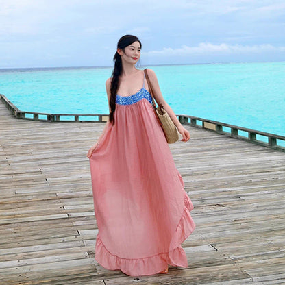 Pink Flowing Maxi Dress – Dreamy Island Vacation Outfit