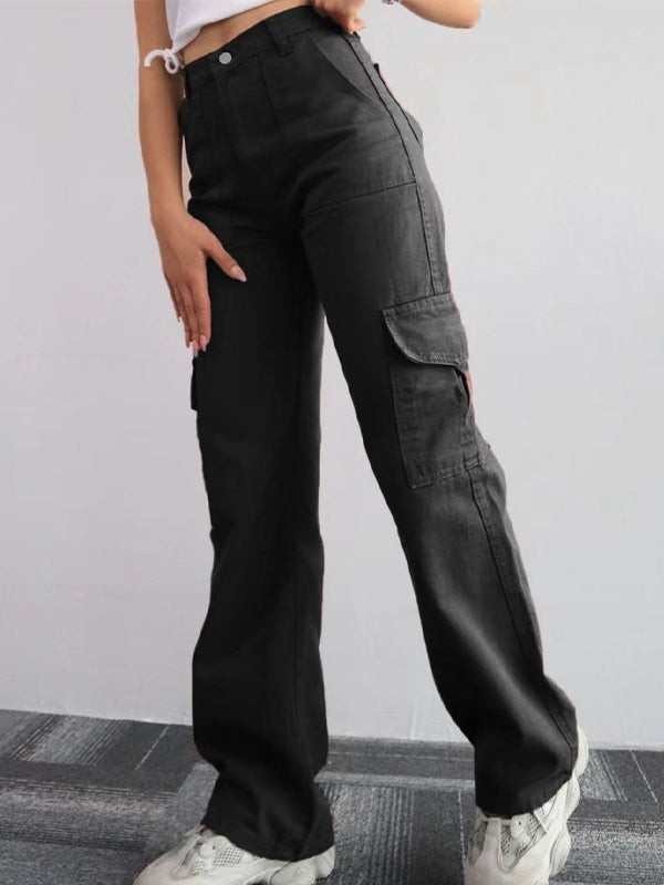 Street Style Straight Leg Cargo Pants