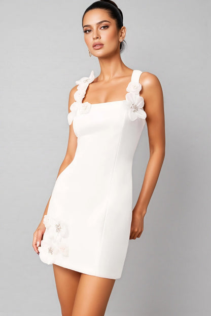 Valentina White Floral Mini Dress