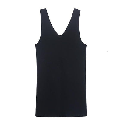 Club Black V Neck Cotton long Maxi Dress
