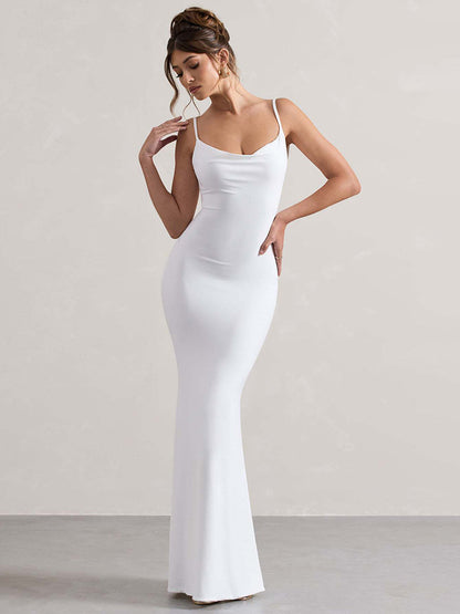 Party Dress Spaghetti Strap Openback Sexy Mermaid Maxi Dress