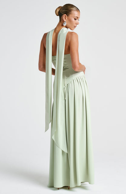 | Sculpted Contrast Strapless Evening Dress