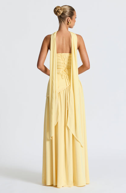 | Sculpted Contrast Strapless Evening Dress