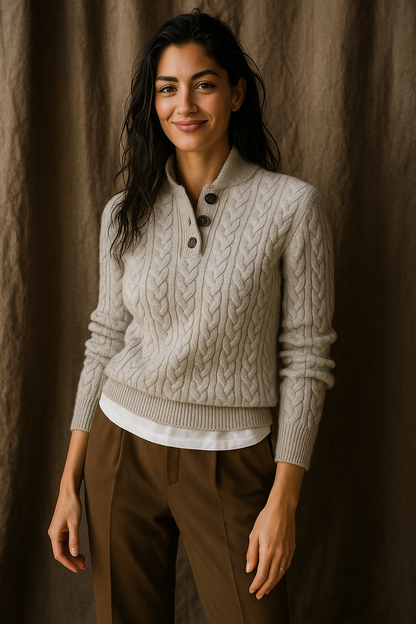 | Cashmere Button-Up Sweater