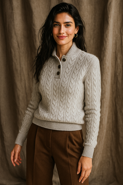 | Cashmere Button-Up Sweater