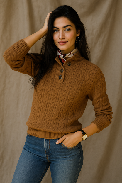 | Cashmere Button-Up Sweater