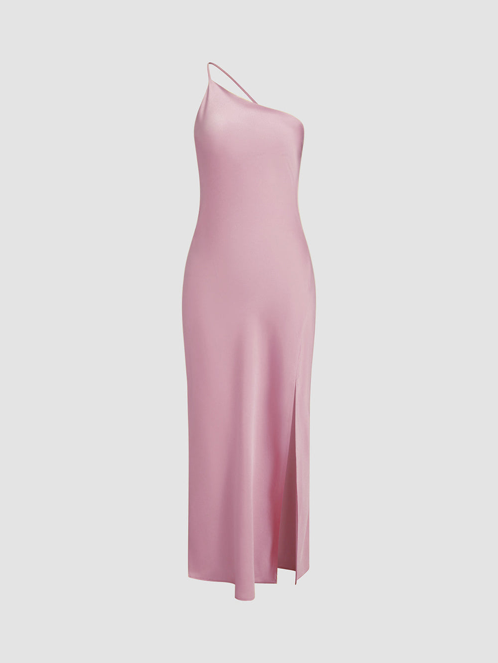 Elegant Open Back Satin Maxi Dress with Side Split – Long Sleeve Formal Dress for Women