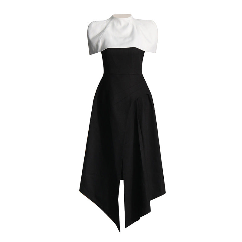 Elegant Vietnam Special Interest Design Detachable Pullover Patchwork Cami Dress Slit