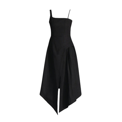 Elegant Vietnam Special Interest Design Detachable Pullover Patchwork Cami Dress Slit