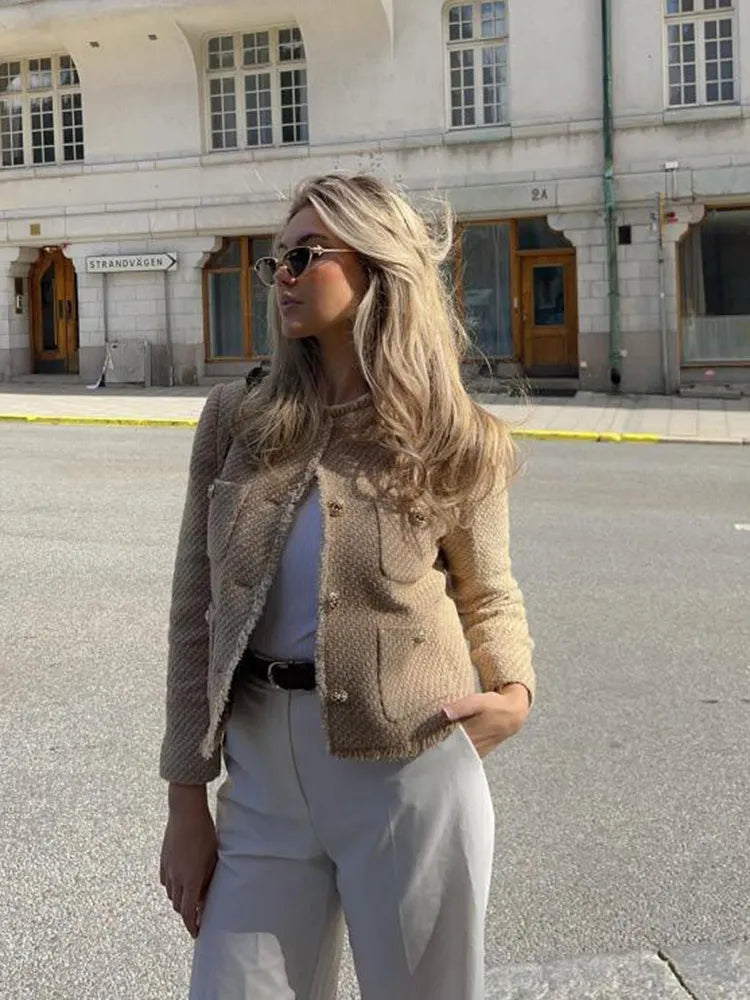 | Short Tweed Blazer Jacket