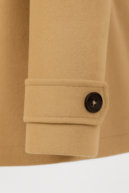 Mid-Length Single-Breasted Coat | Defined Waist | Button Front