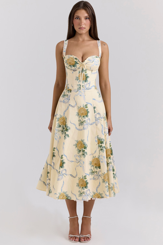 | Vintage Floral Midi Sundress