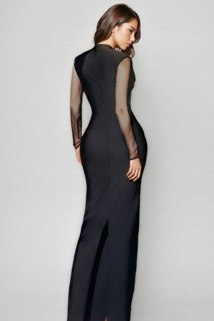 Garela Cutout Crystal Bandage Maxi Dress