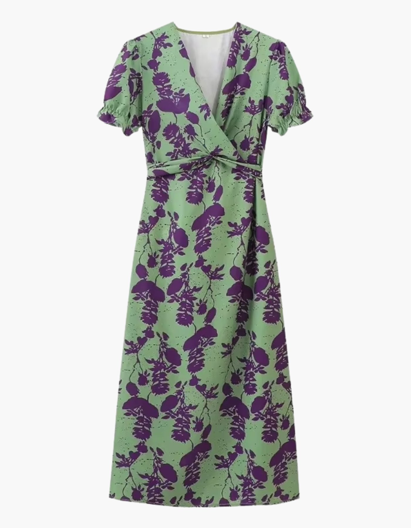 | Floral Wrap Design Midi Dress