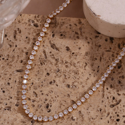 Eternal Radiance - Gold Tennis Necklace