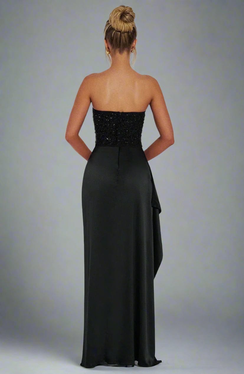 Fashion Sexy Sequin Crop Top and High-Slit Slim Fitted Skirt Set