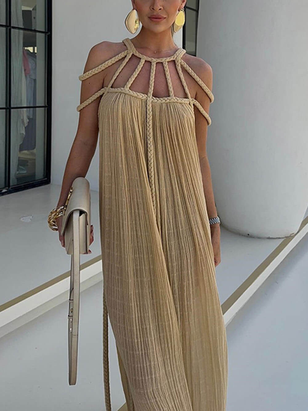 Capri Sunset - Braided Maxi Dress