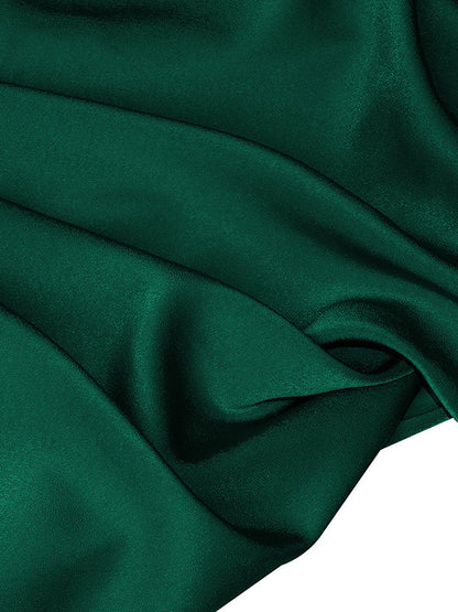 Sleeveless Solid Color Halter-Neck Midi Dresses